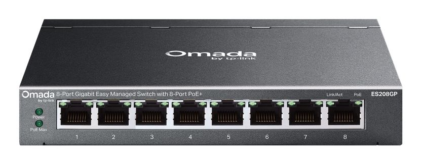 Switch 8p lan gigabit poe+ tp-link es208gp easy managed  4p gigabit poe  (integ,contr.omada sdn)