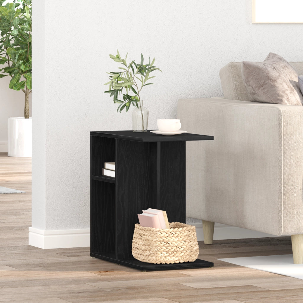 Tavolino  Nero in Rovere 50x30x50 cm in Legno Ingegnerizzato