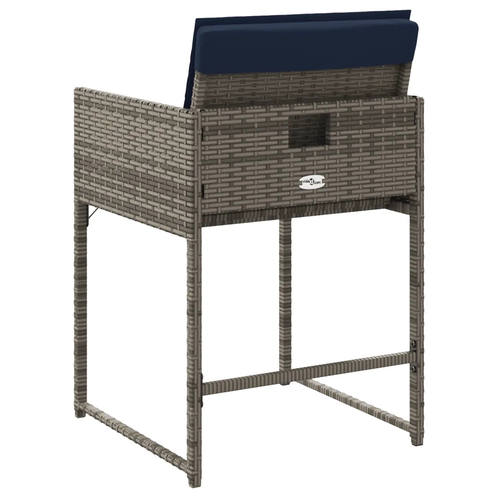 vidaXL Sedie da Giardino con Cuscini 4pz Grigio in Polyrattan