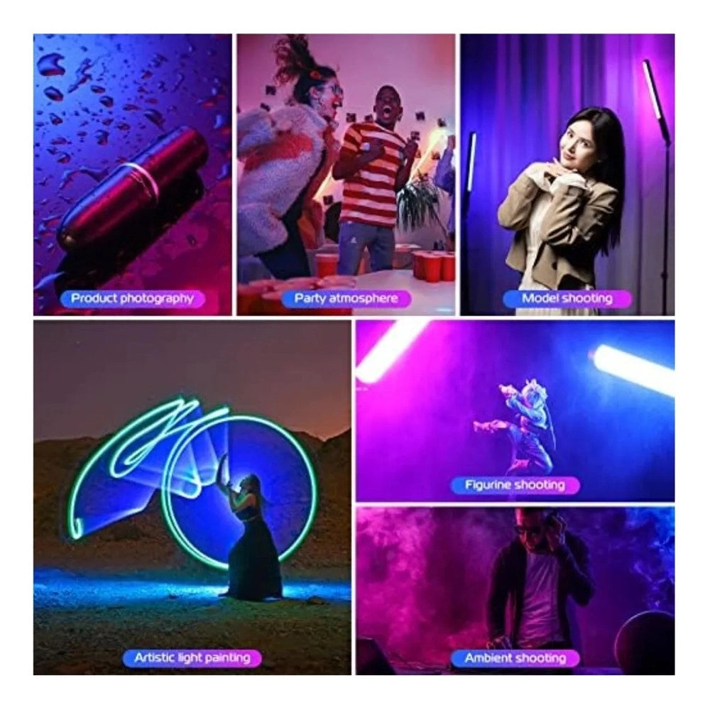Trade Shop - Lampada A Bacchetta Tubo Luminoso Led Rgb Portatile My-7409 Per Foto Video Tiktok Vlog -