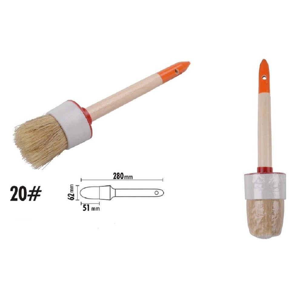 Trade Shop - Pennello Pittura Maniglia In Legno Setole Naturali A Testa Tonda 51mm 20" 90298 -