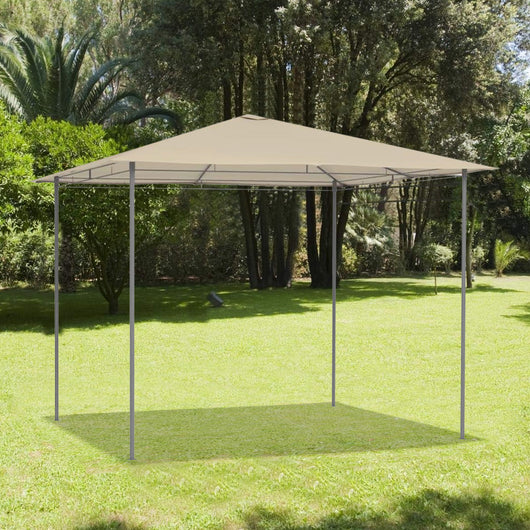 Gazebo da Giardino 3x3 cm Sabbia per Esterno Copertura in Poliestere Resistente
