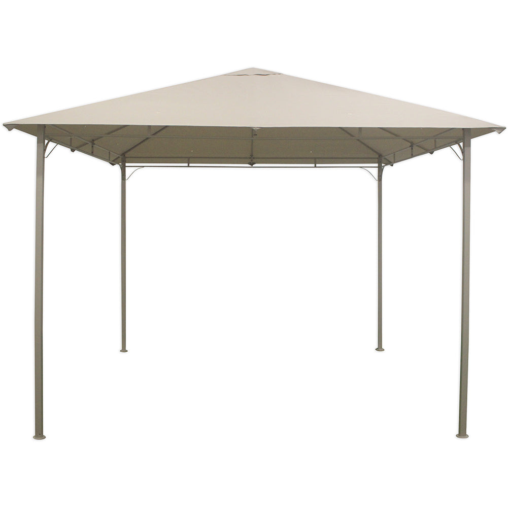 Gazebo da Giardino 3x3 cm Sabbia per Esterno Copertura in Poliestere Resistente