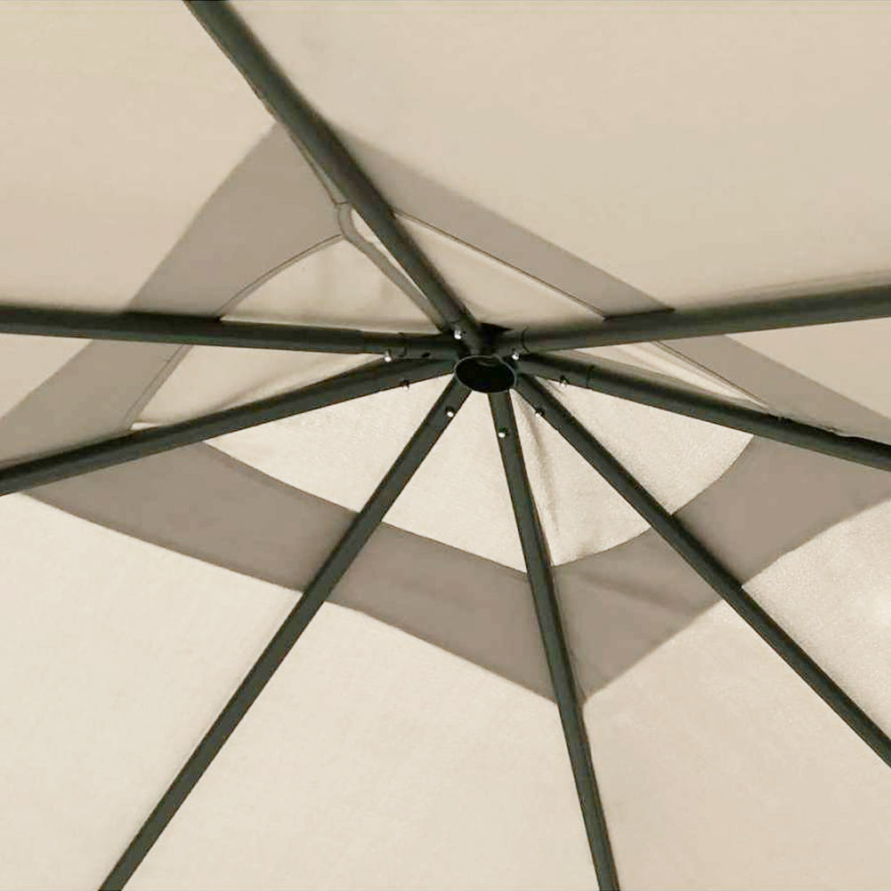 Gazebo da Giardino 3x3 cm Sabbia per Esterno Copertura in Poliestere Resistente