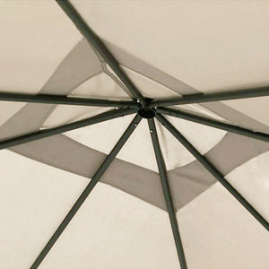 Gazebo da Giardino 3x3 cm Sabbia per Esterno Copertura in Poliestere Resistente