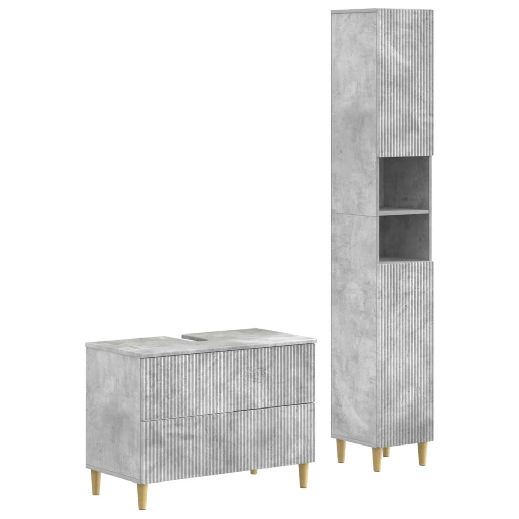 Set di Armadi da Bagno da 2 Pezzi ARNHEM Grigio Cemento 3417525
