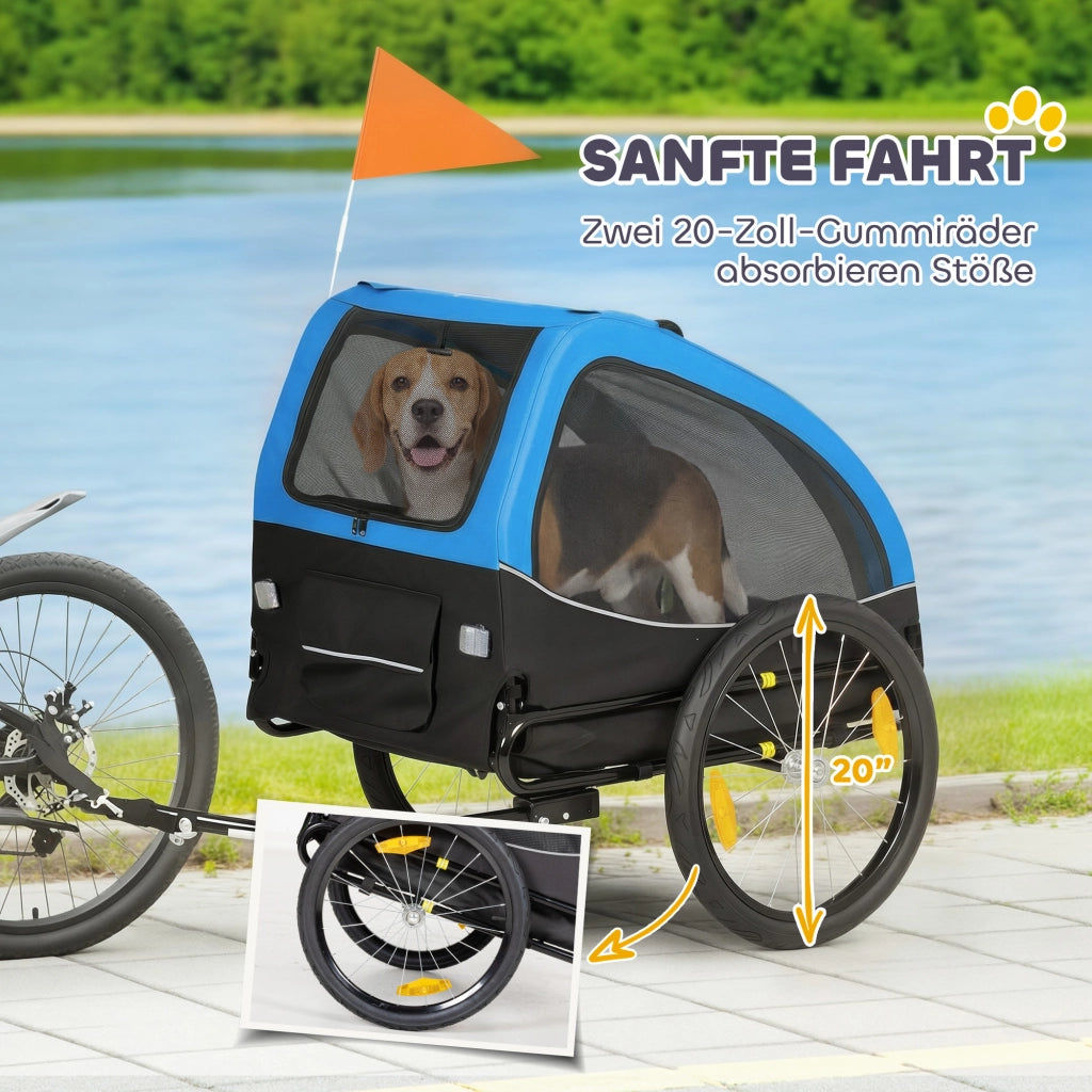 Carrello Trasporto Cani Pieghevole ¨C zephmum ¨C Blu 138x70x89 cm