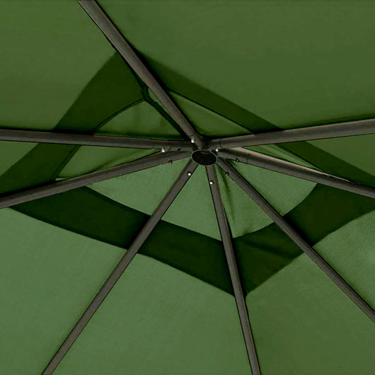 Gazebo da Giardino 3x3 cm Verde per Esterno Copertura in Poliestere Resistente