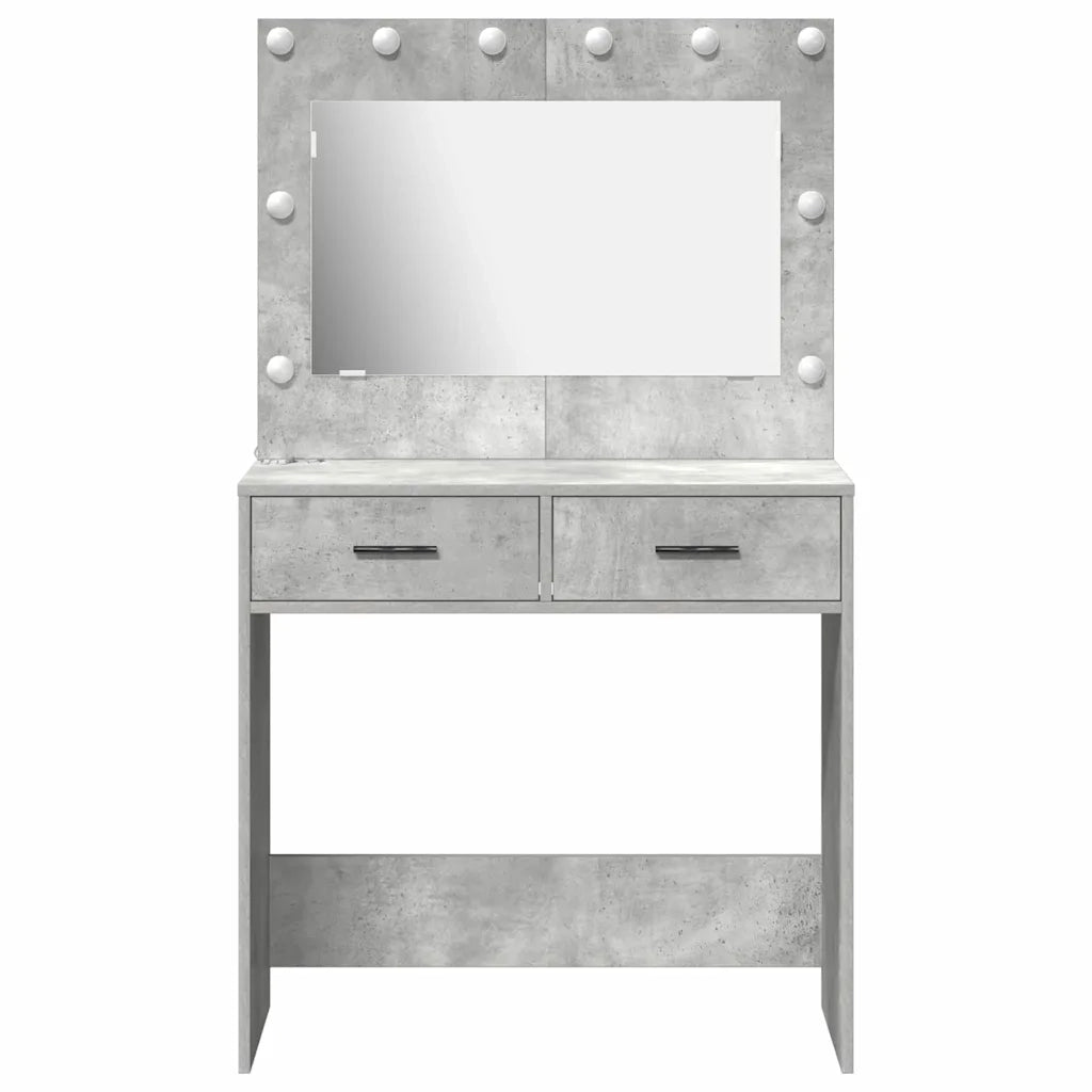 Tavolo da Trucco con cassetto Grigio cemento 78,5 x 41 x 135 cm 865031
