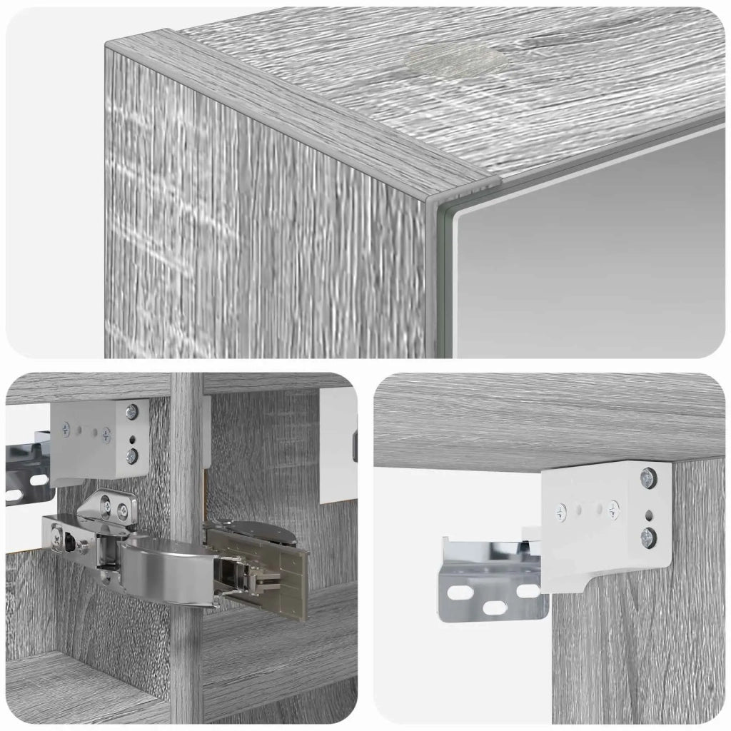 Mobiletto per specchio da bagno Grigio Sonoma 30 x 10,5 x 50 cm 889012