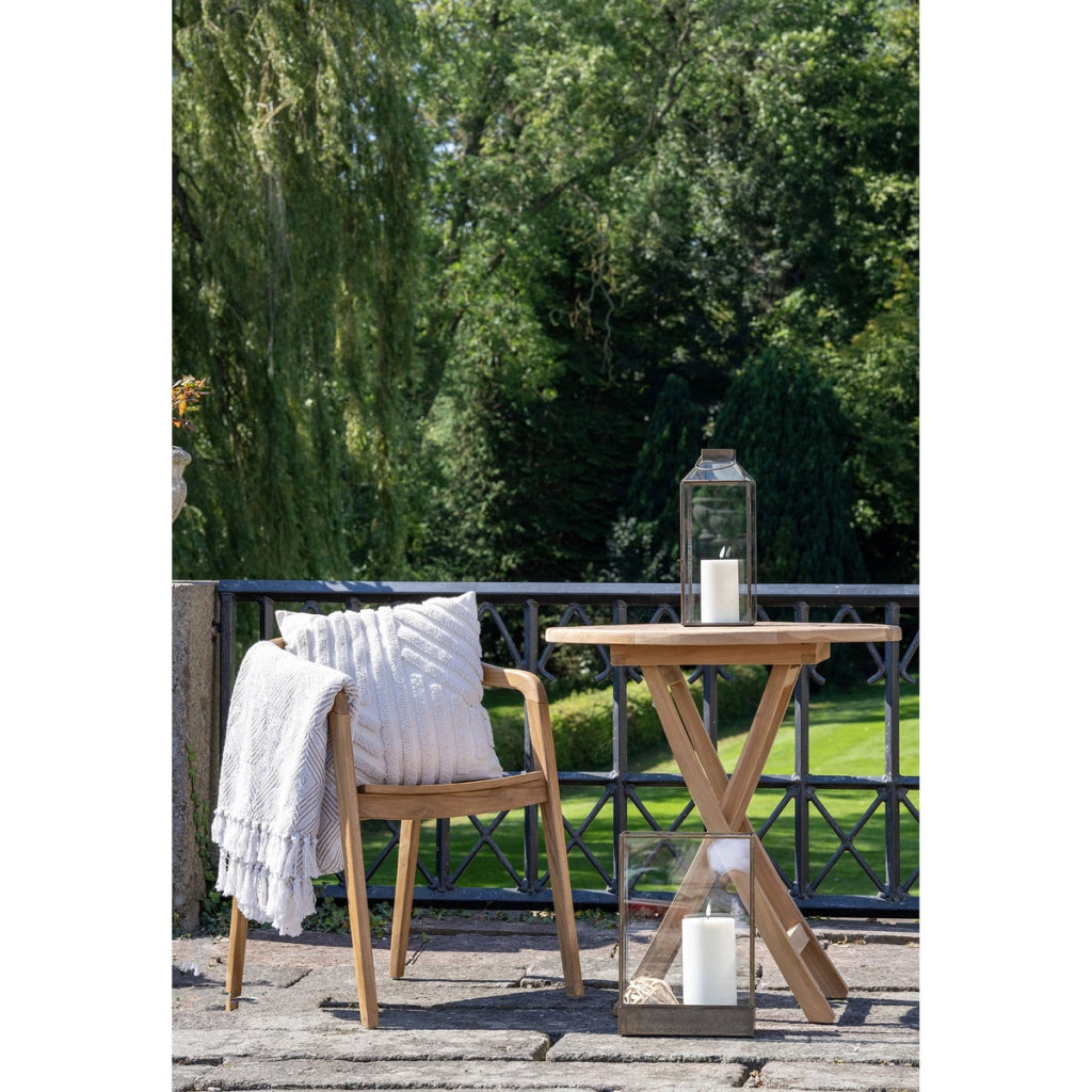Lanterna Mysore, Ottone, Vetro, 13,5x13,5x35 cm