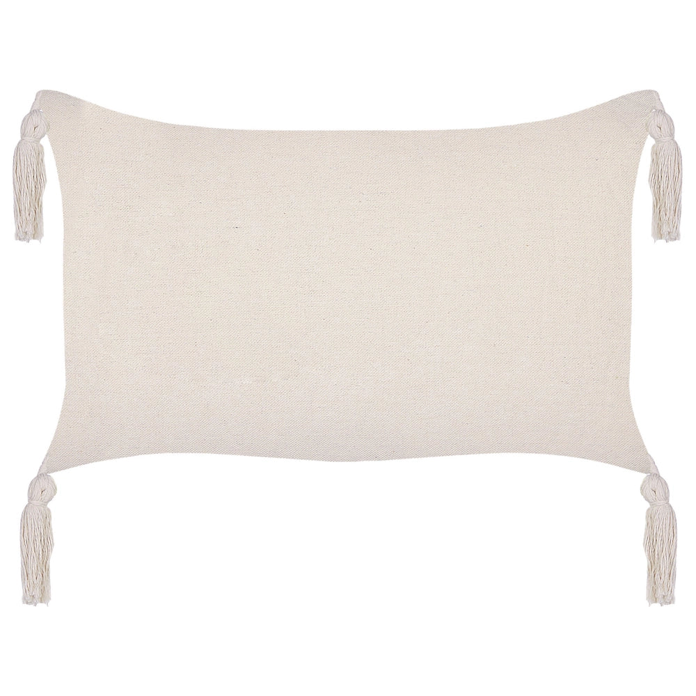 Set di 2 cuscini in tessuto di poliestere grigio 45 x 25 cm con nappe e imbottitura soggiorno camera da letto