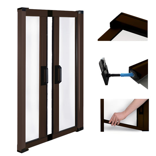 ZANZARIERA PER PORTE AVVOLGIBILE MOD.IRS OPERA 280X240 CM ORIZZONTALE RIDUCIBILE COLORE: MARRONE