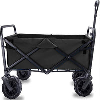 Carrello Nero in Tessuto Oxford con Telaio in Acciaio e Ruote Carrellino Pieghevole