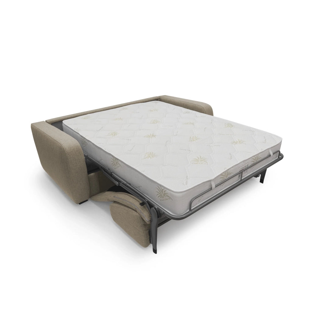 Duna Divano letto matrimoniale con materasso 20 cm in tessuto impermeabile T03 215 cm (mat. 160x197) marrone