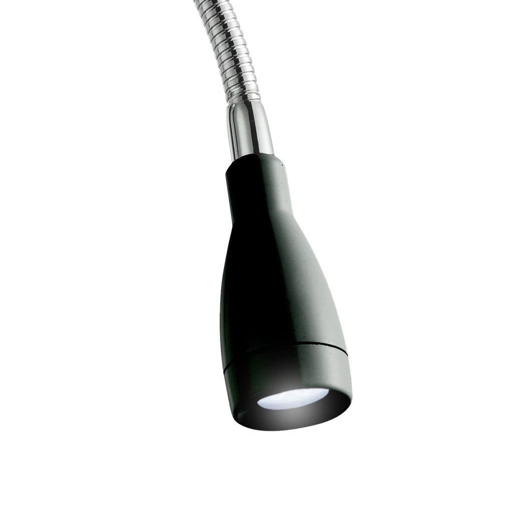 Applique Contemporanea Flexy Acciaio Nero Vetro Led 0,8W 6500K