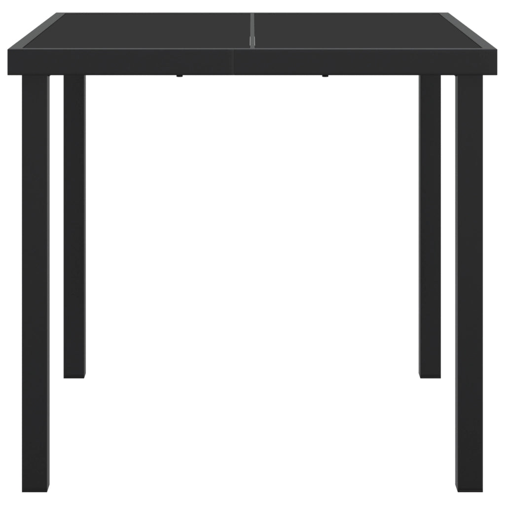 Tavolo da giardino  Nero 80x80x73 cm in vetro temperato