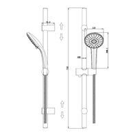 Saliscendi serie minu con doccino a tre getti e regolazione altezza