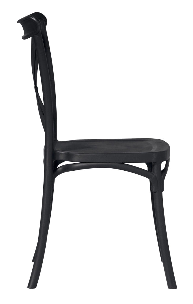 Sedia Impilabile da Giardino 47x55x90 cm in Polipropilene Antracite