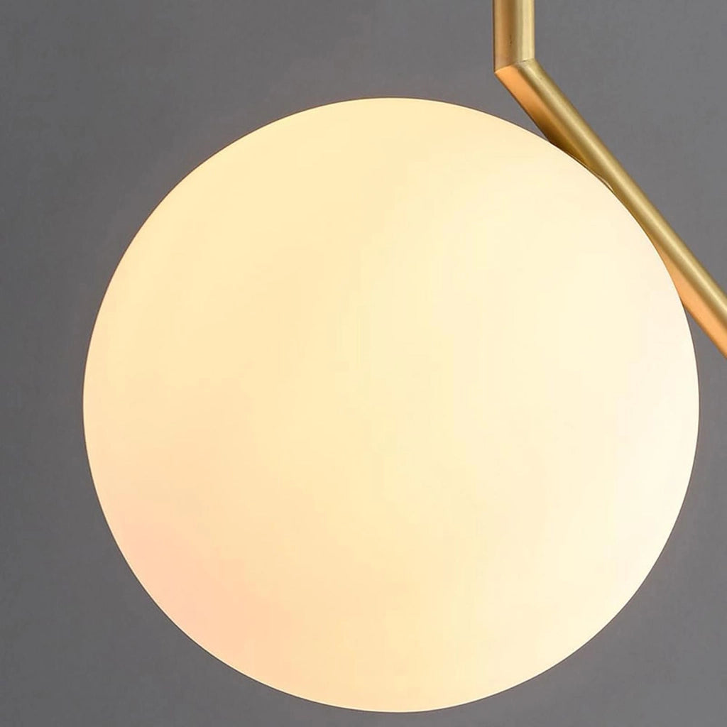 Lampadario pendente bronzo G9 lampada sospensione globo sfera vetro bianco luce tavolo cucina camera letto altezza regolabile
