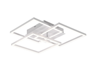 Plafoniera LED 3 quadrati, metallo, bianco, L 39 cm, Mobile