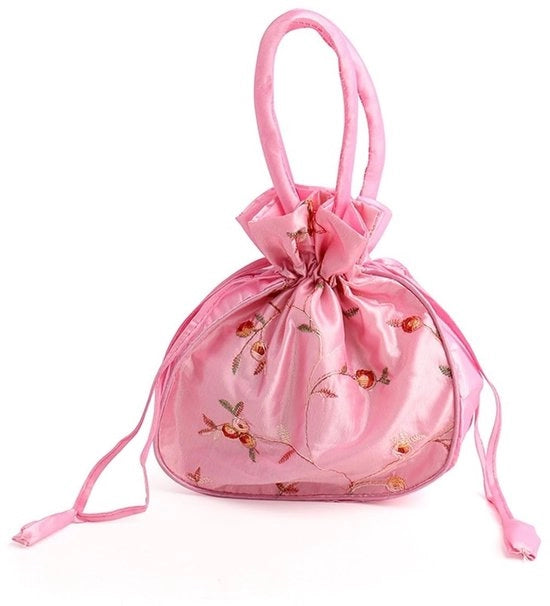 Borsa di regalo in forma di piccola cesta con cordino in seta per lavori di ricamo - 19 x 19 x 5 cm - Regalo