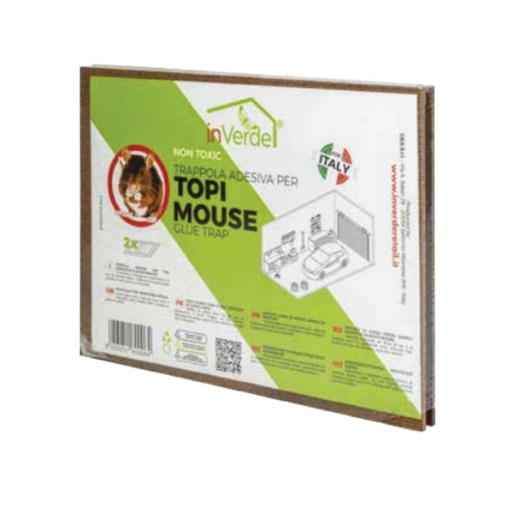 Trappola adesiva per roditori su tavoletta in legno non tossica  2 tavolette cm 14 x 19 e cm 28 x 2 TAVOLETTE CM 19 X 28