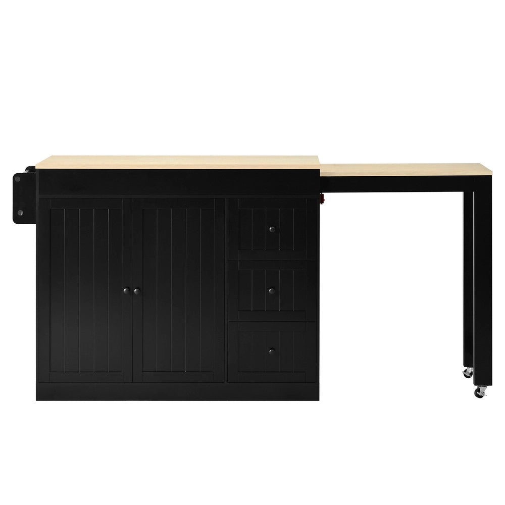 Isola Cucina su Ruote Allungabile con Cassetti ¨C Xylo ¨C Nero