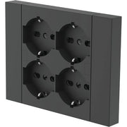 MULTIPRESA BIPASSO + SCHUKO INCASSO ELECTRALINE  NERO POSTI 4 2P+T 16A