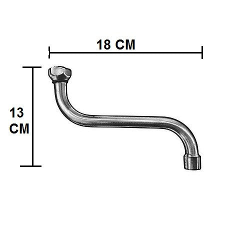 Ricambio per rubinetto canna bronzata a S attacco 3/4 cm 18