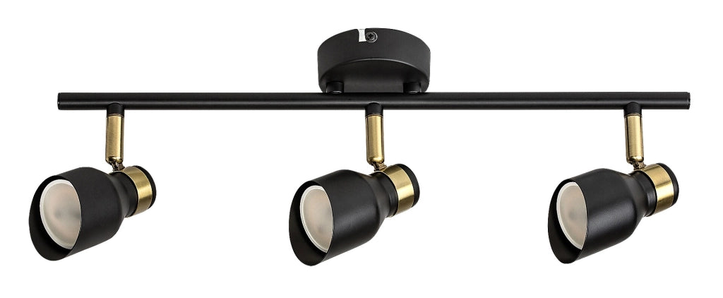 Plafoniera nero oro 3 spot orientabili GU10 Rabalux