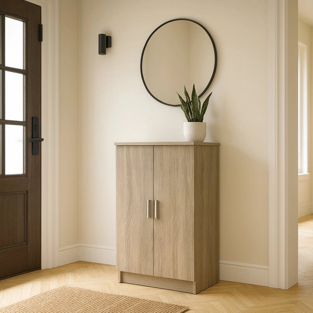 Mobile Portascarpe Abram, Scarpiera 6 Ripiani, 35.3x54.6x108.4h cm Marrone Rovere