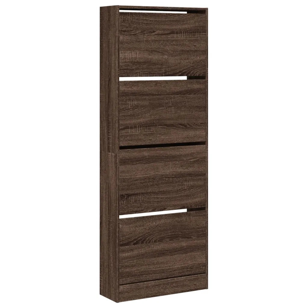 Scarpiera Rovere Marrone 60x21x163,5 cm in Legno Multistrato 839909