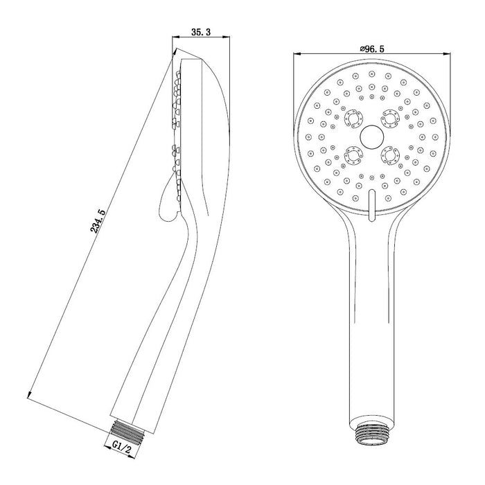 Doccia serie lady a tre getti cromata