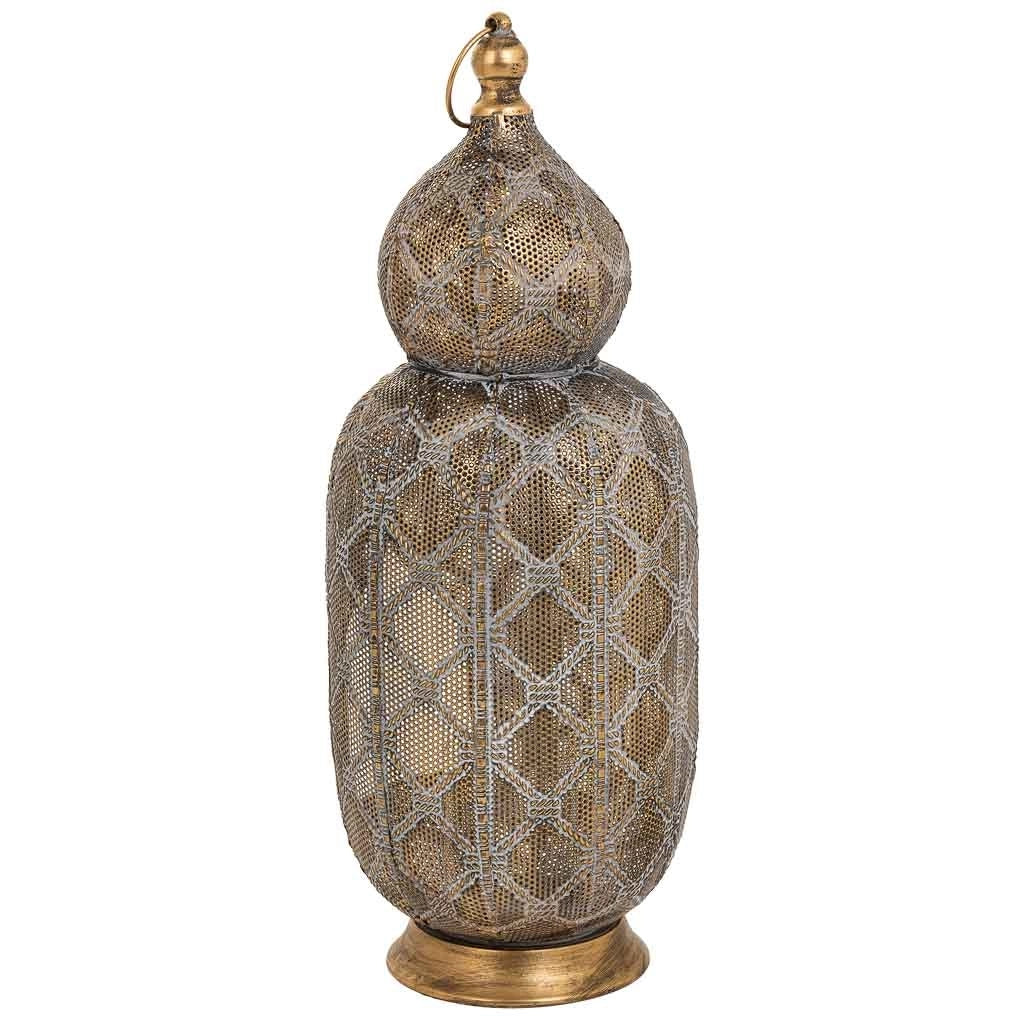 Portacandele in metallo marrone 21,5x21,5x55h