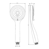 Doccino a risparmio acqua cromato con tre getti eternity