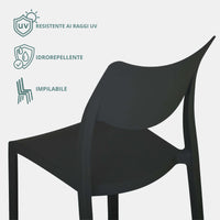 Marvin Sedia In Polipropilene Manu Arredo di Design Sedia per Esterno e Interno Impilabile Sedie per G 1 SEDIA MANU NERO