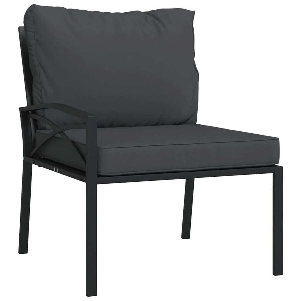 Set di mobili da giardino mobili da esterno 7 pezzi con cuscini acciaio grigio bambù 02_0017181