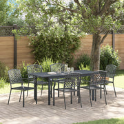 Set da Pranzo da Giardino  7 Pezzi Acciaio Antracite