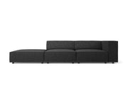 Cosmopolitan Design - Divano sinistro "Arendal" 4 posti in ciniglia nero 