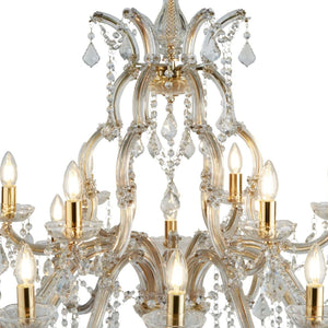 Lampadario Classico Marie Therese Acciaio Adjustable Vetro 18 Luci E14