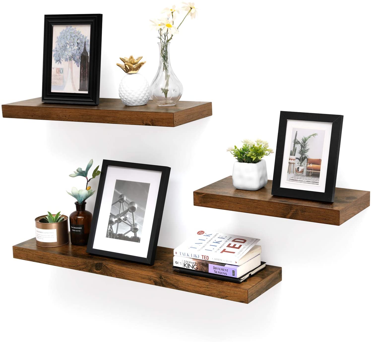 Valora SHELF 80CM Mensola da parete in MDF marrone rustico per soggiorno
