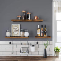 Valora SHELF 80CM Mensola da parete in MDF marrone rustico per soggiorno