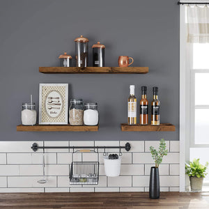 Valora SHELF 80CM Mensola da parete in MDF marrone rustico per soggiorno