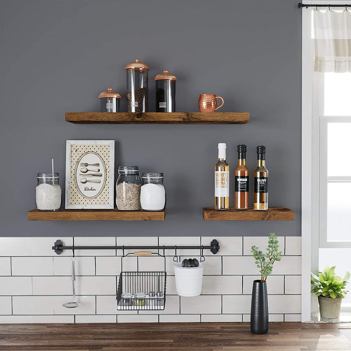 Valora SHELF 80CM Mensola da parete in MDF marrone rustico per soggiorno