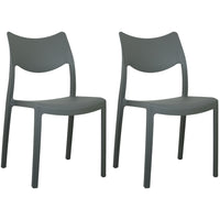 Marvin Sedia In Polipropilene Manu Arredo di Design Sedia per Esterno e Interno Impilabile Sedie per 2 SEDIE MANU GRIGIO