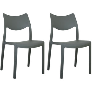 Marvin Sedia In Polipropilene Manu Arredo di Design Sedia per Esterno e Interno Impilabile Sedie per 2 SEDIE MANU GRIGIO