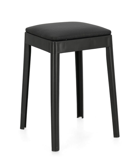Sgabello in Plastica con Seduta Imbottita Scooby Impilabile Bizzotto Colore: Nero