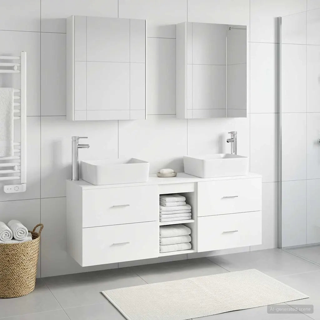 Set di mobili per il bagno 5 pcs Bianco 3406847