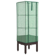 Fioriere | Cassetta per fiori | Letto Rialzato con Copertura Serra Effetto Rattan 40x40x140 cm